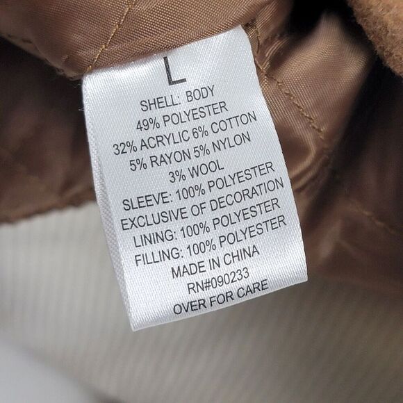 PacSun Brown Patchwork Letterman Varsity Bomber Jacket Oversized M/L Unisex NWT - Picture 10 of 12